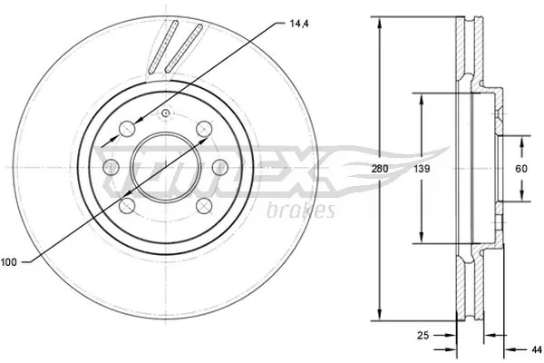 TOMEX Brakes féktárcsa - TX 71-20 - TothCarparts