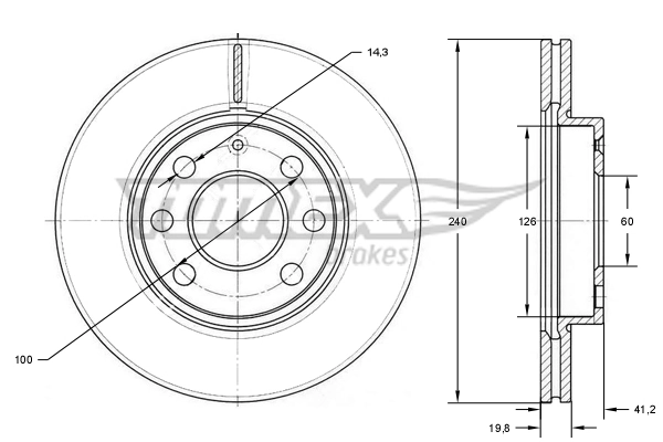 TOMEX Brakes féktárcsa - TX 71-21 - TothCarparts