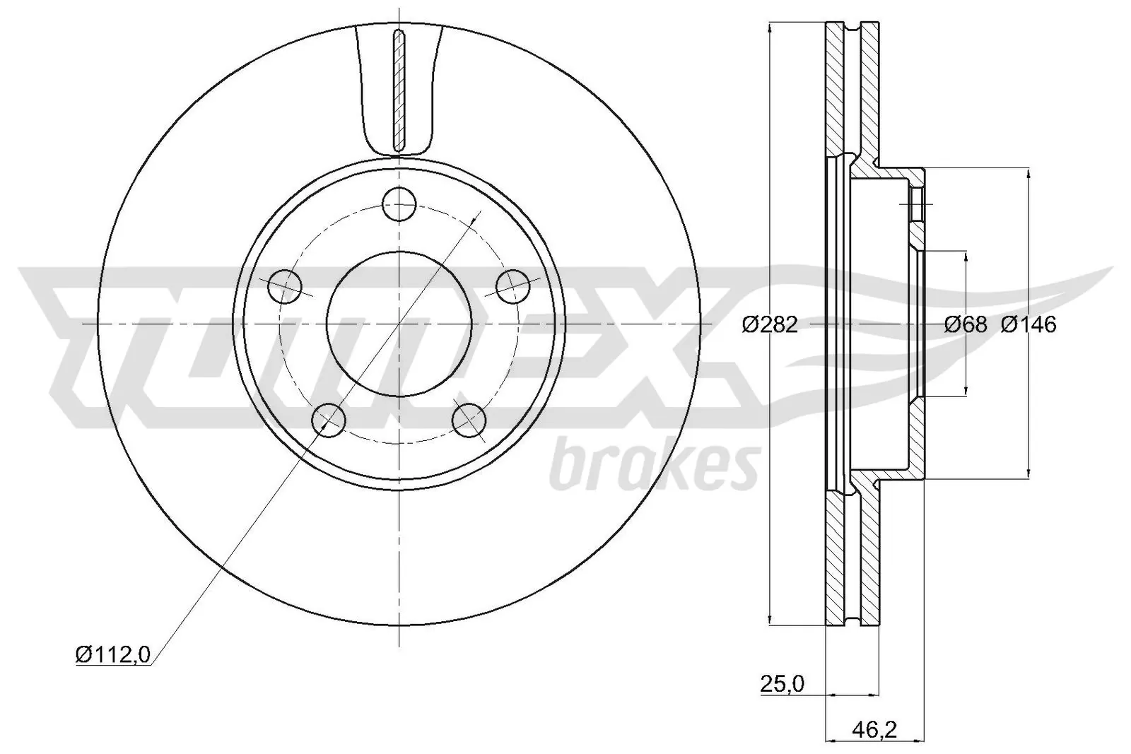 TOMEX Brakes féktárcsa - TX 71-26 - TothCarparts