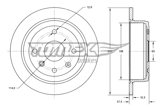 TOMEX Brakes féktárcsa - TX 71-36 - TothCarparts