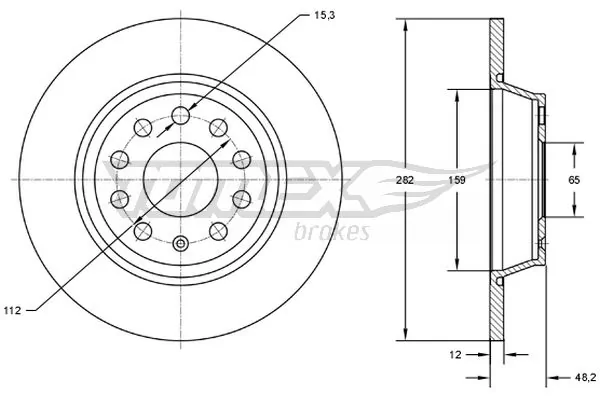 TOMEX Brakes féktárcsa - TX 71-37 - TothCarparts