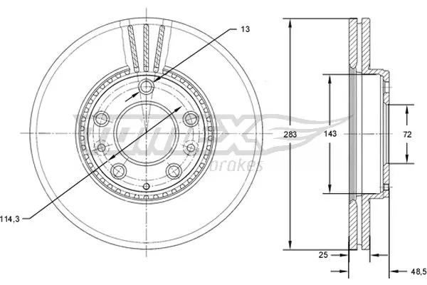 TOMEX Brakes féktárcsa - TX 71-41 - TothCarparts