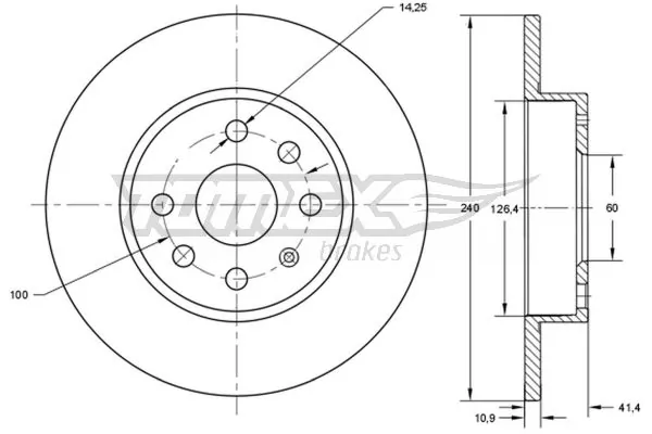 TOMEX Brakes féktárcsa - TX 71-52 - TothCarparts