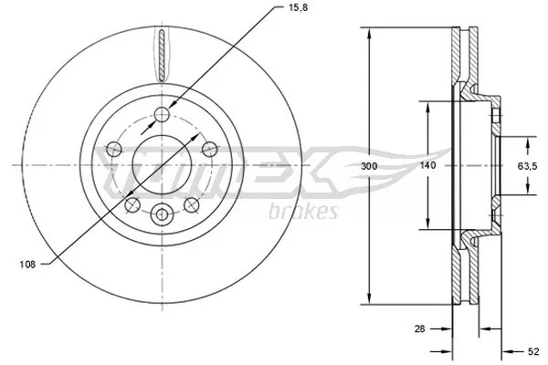 TOMEX Brakes féktárcsa - TX 71-56 - TothCarparts