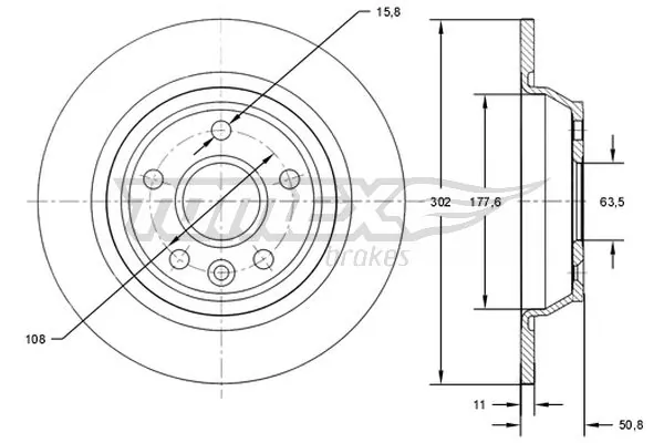 TOMEX Brakes féktárcsa - TX 71-61 - TothCarparts