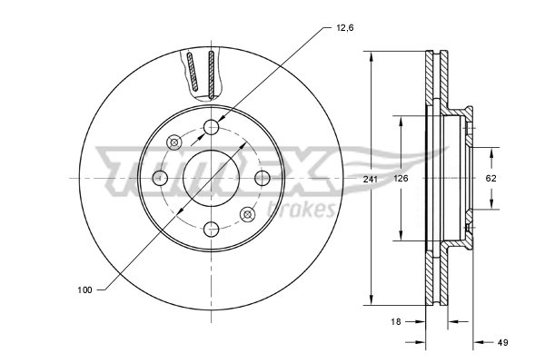 TOMEX Brakes féktárcsa - TX 71-62 - TothCarparts