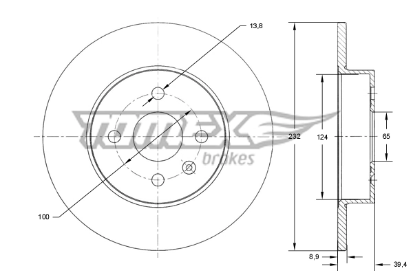 TOMEX Brakes féktárcsa - TX 71-63 - TothCarparts