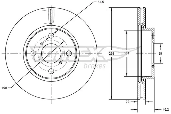 TOMEX Brakes féktárcsa - TX 71-70 - TothCarparts