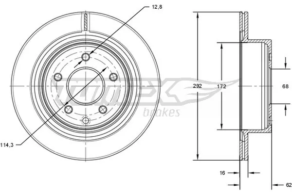 TOMEX Brakes féktárcsa - TX 71-72 - TothCarparts
