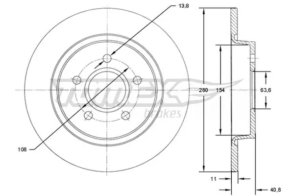 TOMEX Brakes féktárcsa - TX 71-75 - TothCarparts