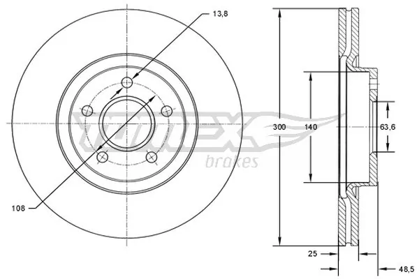 TOMEX Brakes féktárcsa - TX 71-77 - TothCarparts
