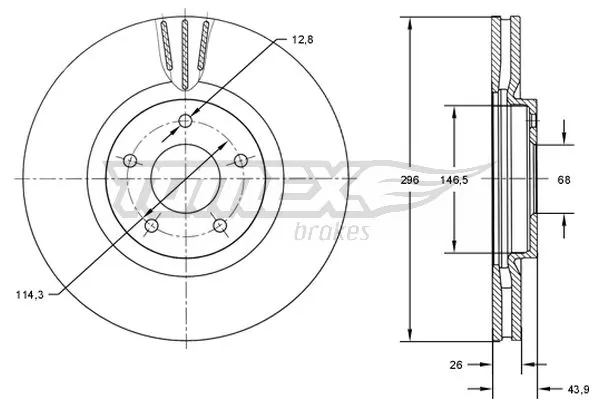 TOMEX Brakes féktárcsa - TX 71-84 - TothCarparts