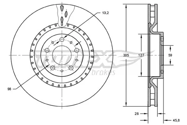 TOMEX Brakes féktárcsa - TX 71-86 - TothCarparts