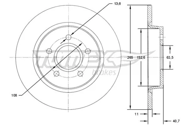 TOMEX Brakes féktárcsa - TX 71-94 - TothCarparts