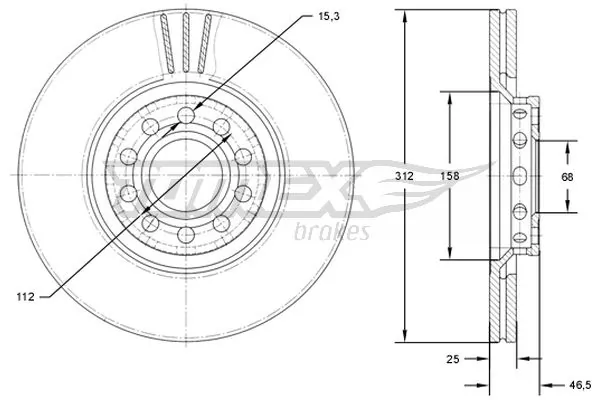 TOMEX Brakes féktárcsa - TX 71-97 - TothCarparts