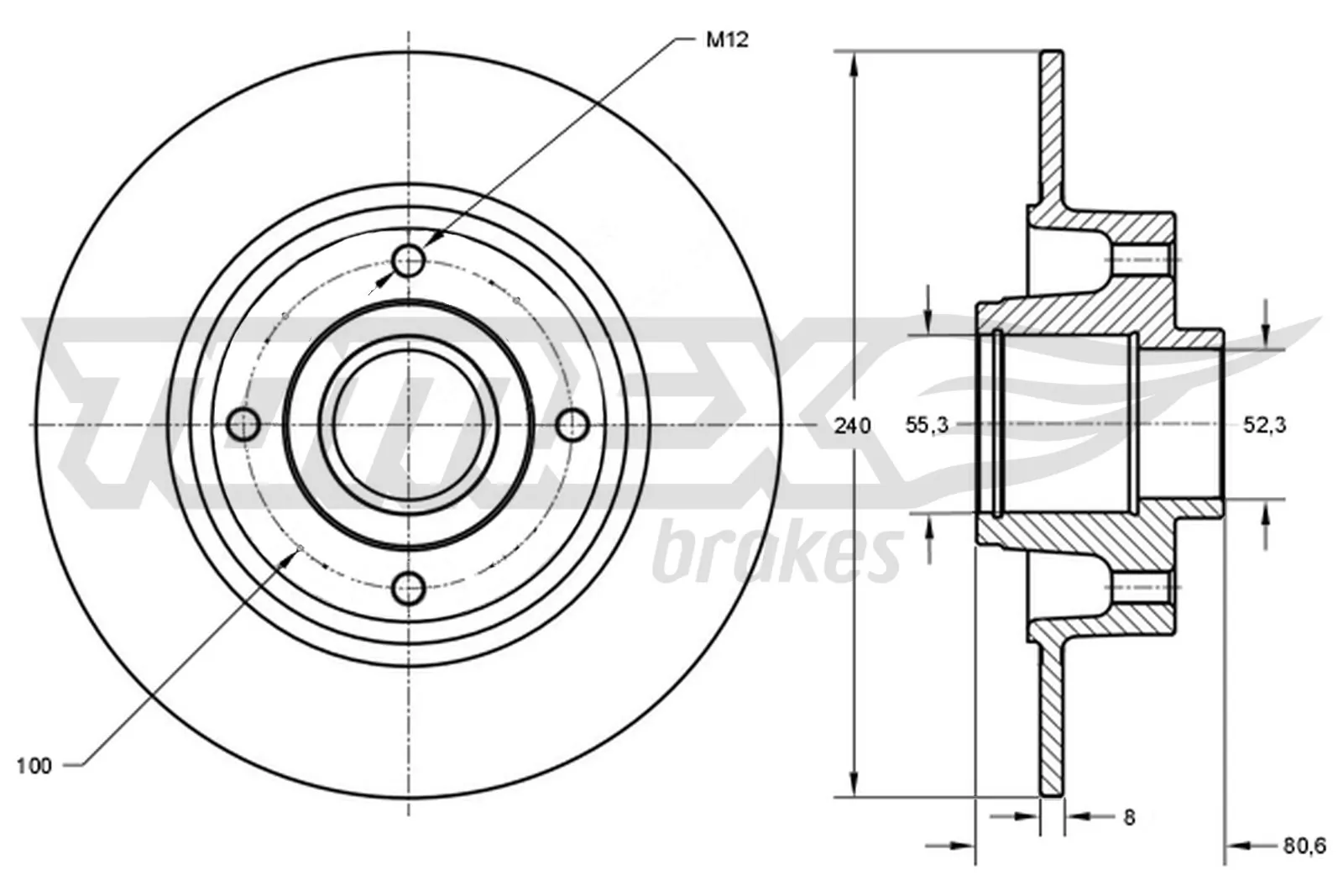 TOMEX Brakes féktárcsa - TX 72-011 - TothCarparts