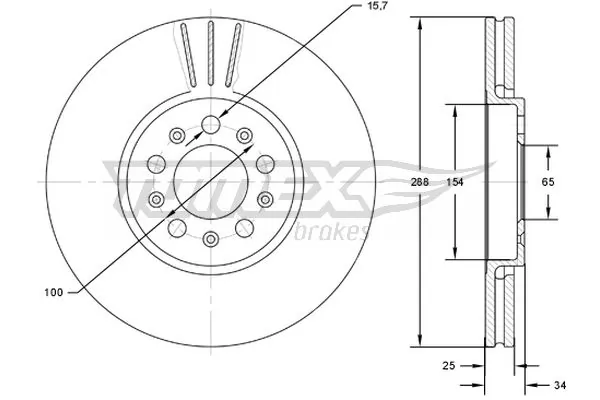 TOMEX Brakes féktárcsa - TX 72-04 - TothCarparts