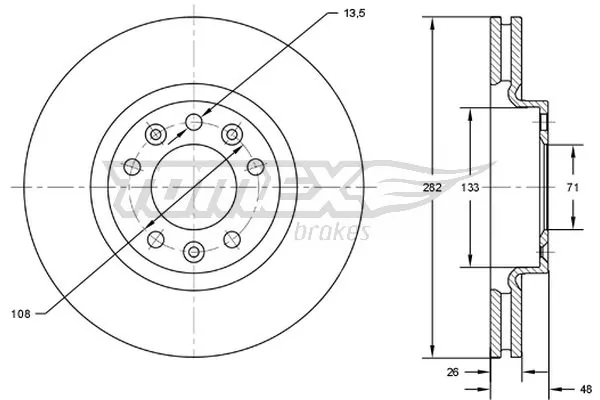 TOMEX Brakes féktárcsa - TX 72-24 - TothCarparts