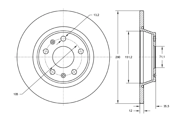 TOMEX Brakes féktárcsa - TX 72-33 - TothCarparts