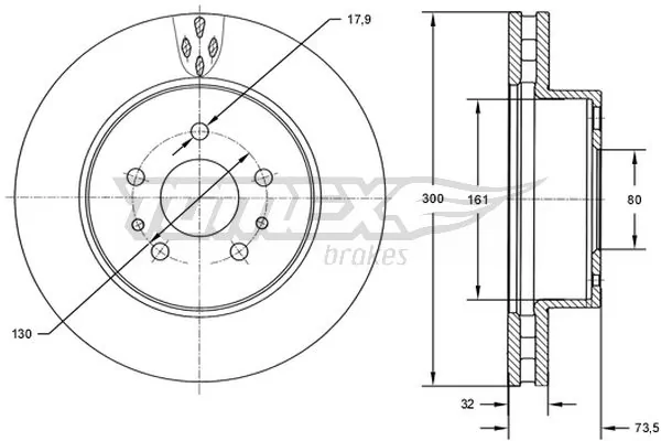 TOMEX Brakes féktárcsa - TX 72-57 - TothCarparts