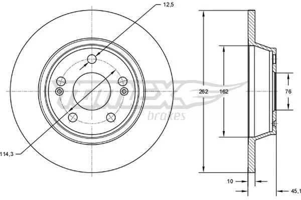 TOMEX Brakes féktárcsa - TX 72-58 - TothCarparts
