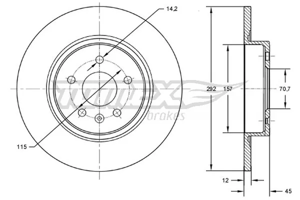 TOMEX Brakes féktárcsa - TX 72-59 - TothCarparts