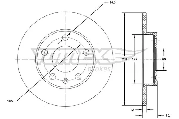 TOMEX Brakes féktárcsa - TX 72-65 - TothCarparts