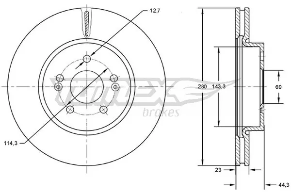 TOMEX Brakes féktárcsa - TX 72-67 - TothCarparts