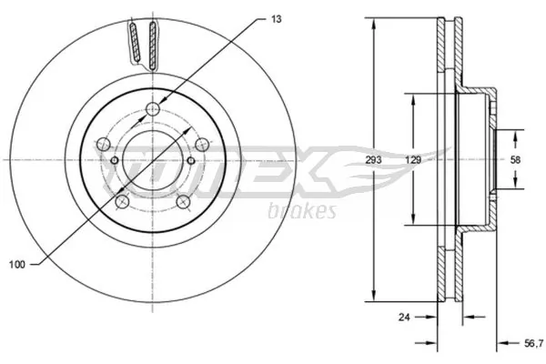 TOMEX Brakes féktárcsa - TX 72-74 - TothCarparts