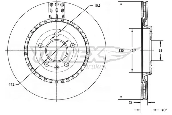 TOMEX Brakes féktárcsa - TX 72-79 - TothCarparts