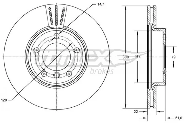 TOMEX Brakes féktárcsa - TX 72-85 - TothCarparts