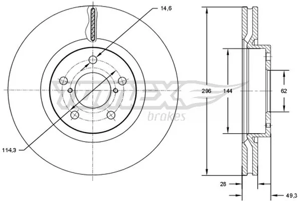 TOMEX Brakes féktárcsa - TX 72-94 - TothCarparts