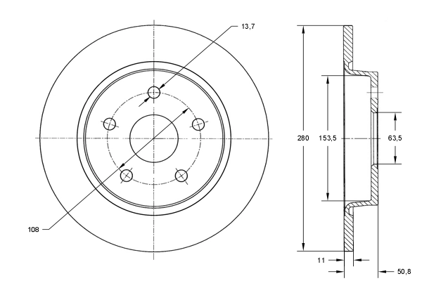 TOMEX Brakes féktárcsa - TX 73-01 - TothCarparts