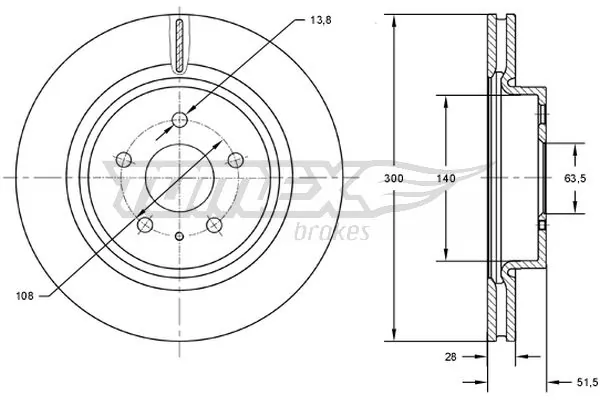 TOMEX Brakes féktárcsa - TX 73-14 - TothCarparts