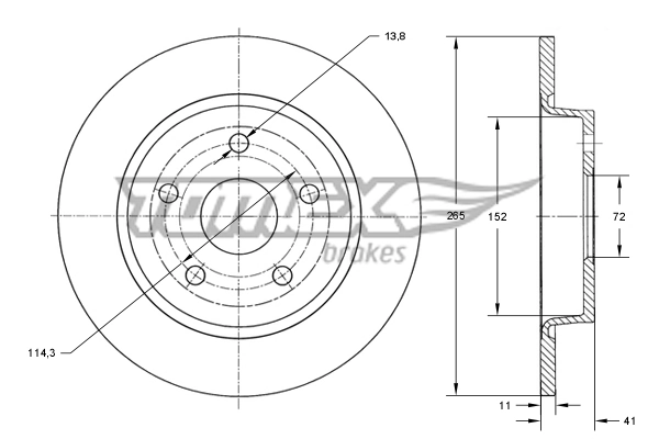 TOMEX Brakes féktárcsa - TX 73-20 - TothCarparts