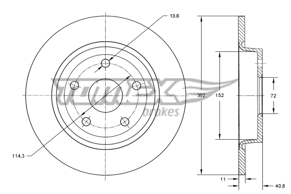 TOMEX Brakes féktárcsa - TX 73-21 - TothCarparts