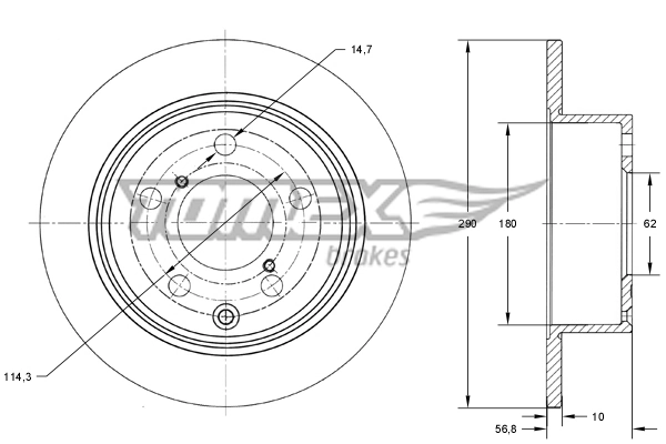 TOMEX Brakes féktárcsa - TX 73-24 - TothCarparts