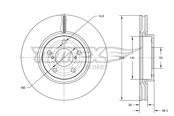 TOMEX Brakes féktárcsa - TX 73-25 - TothCarparts