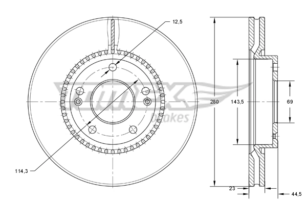 TOMEX Brakes féktárcsa - TX 73-30 - TothCarparts