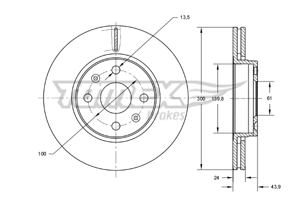 TOMEX Brakes féktárcsa - TX 73-50 - TothCarparts