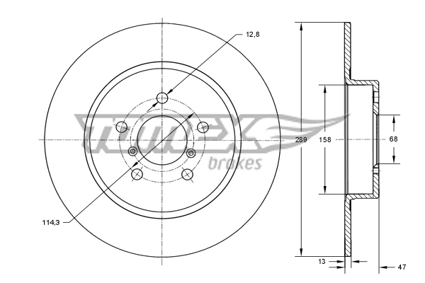 TOMEX Brakes féktárcsa - TX 73-54 - TothCarparts