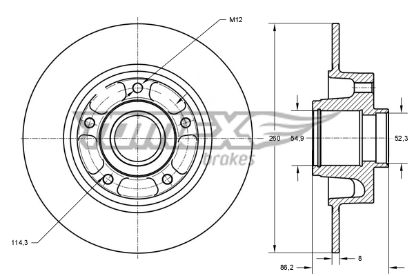 TOMEX Brakes féktárcsa - TX 73-561 - TothCarparts