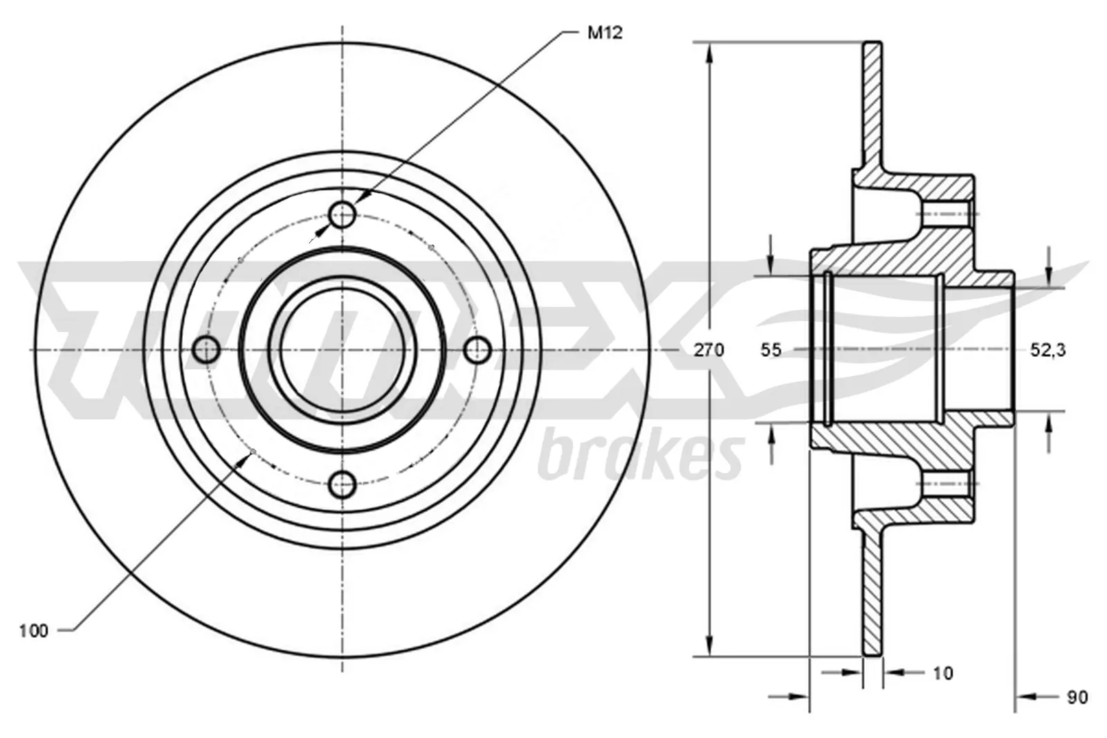 TOMEX Brakes féktárcsa - TX 73-601 - TothCarparts