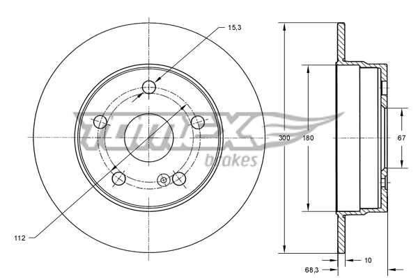 TOMEX Brakes féktárcsa - TX 74-05 - TothCarparts