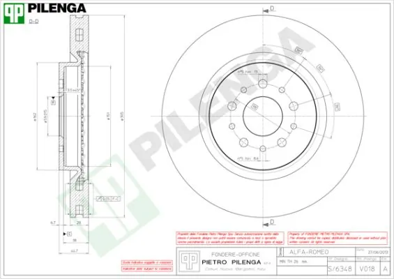 PILENGA féktárcsa - V018 - TothCarparts