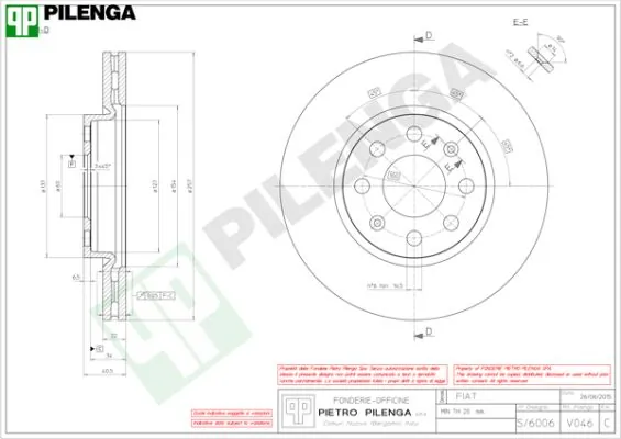 PILENGA féktárcsa - V046 - TothCarparts