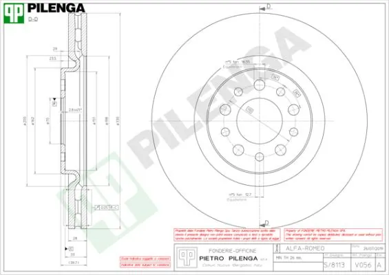 PILENGA féktárcsa - V056 - TothCarparts
