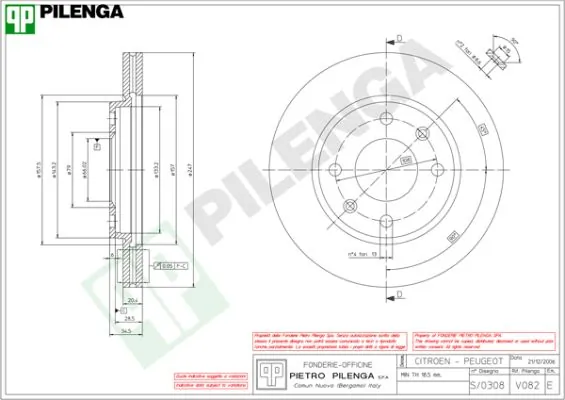 PILENGA féktárcsa - V082 - TothCarparts