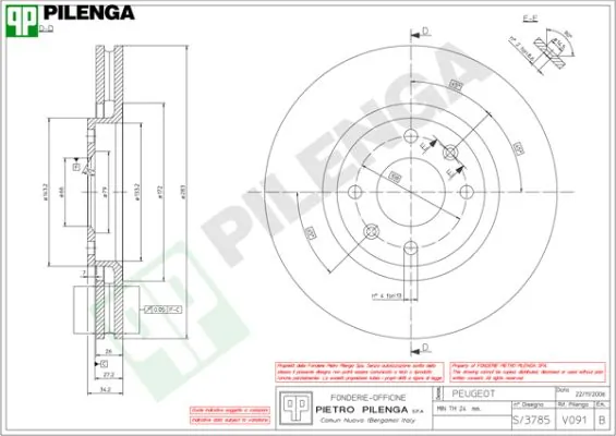 PILENGA féktárcsa - V091 - TothCarparts