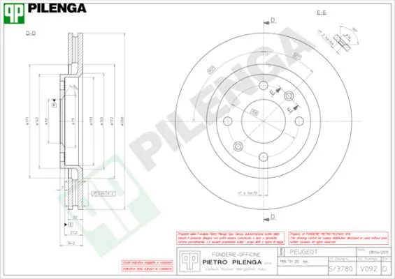 PILENGA féktárcsa - V092 - TothCarparts